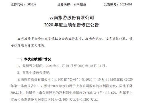 云南旅游预计2020年盈利1.3 1.9亿元,增长最多超100 – 执惠